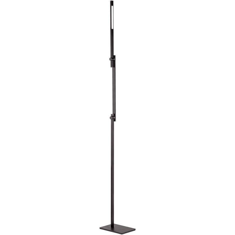 Possini Euro Design Barrett Modern Floor Lamp 53" Tall Anodized Black Metal LED Adjustable Touch On Off for Living Room Reading Bedroom Office House