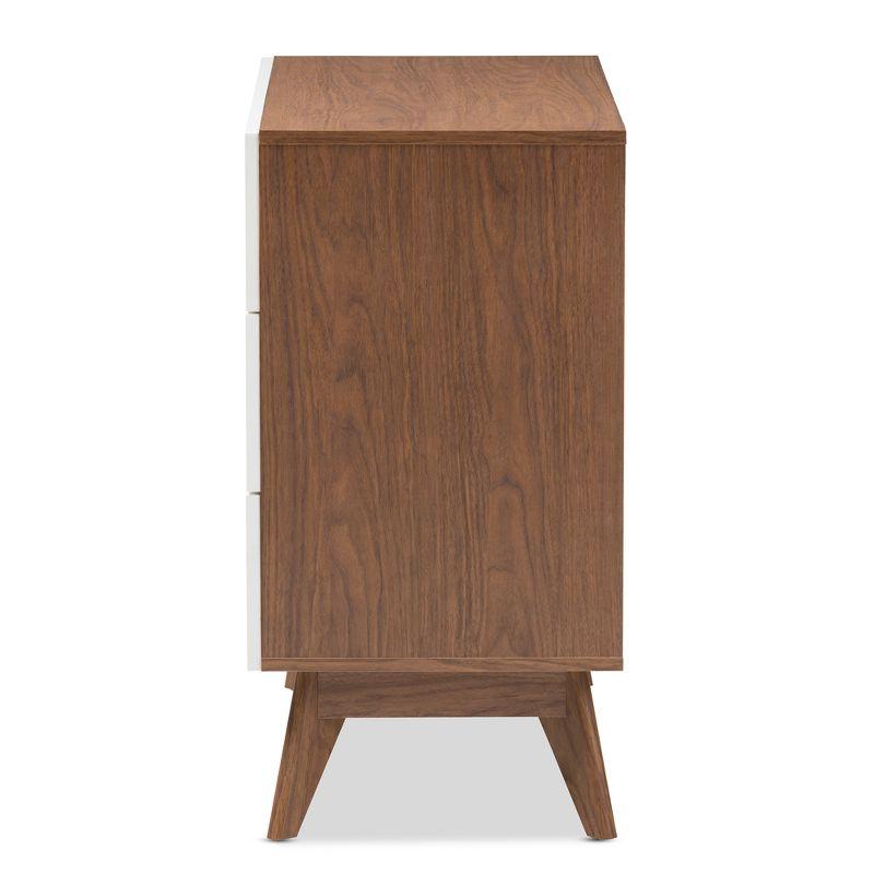 Calypso Mid-Century Modern Wood 3 Drawer Storage Chest Brown - Baxton Studio