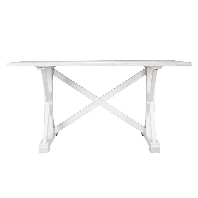 Cardwell Distressed Farmhouse Dining Table - White - SEI