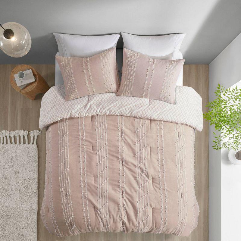 INK+IVY 3 Piece Cotton Jacquard Bedding Set