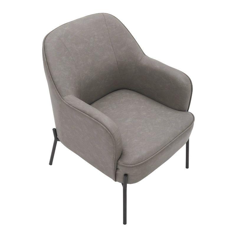 Daniella Contemporary Accent Chair Black/Gray - LumiSource: Upholstered Faux Leather, Steel Frame, Foam Cushion