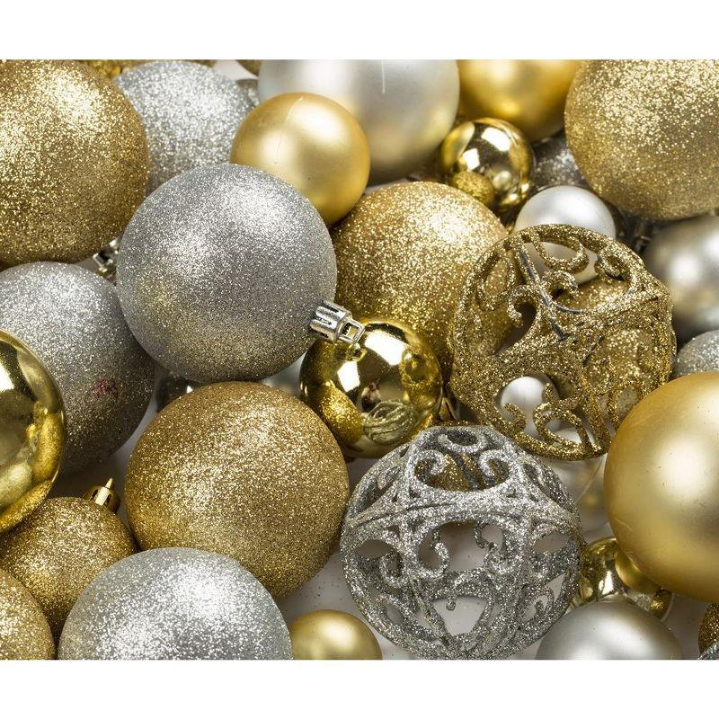 R N' Ds Shatterproof Christmas Ornament Balls - Gold and Silver - 100 Pack