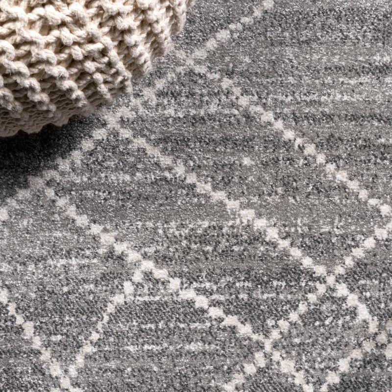 2'x8' Asilah Moroccan Modern Diamond Runner Rug, Gray - JONATHAN Y