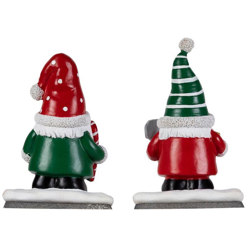 Northlight Seasonal Santa Gnomes Christmas Stocking Holders - 6.25" - Set Of 2