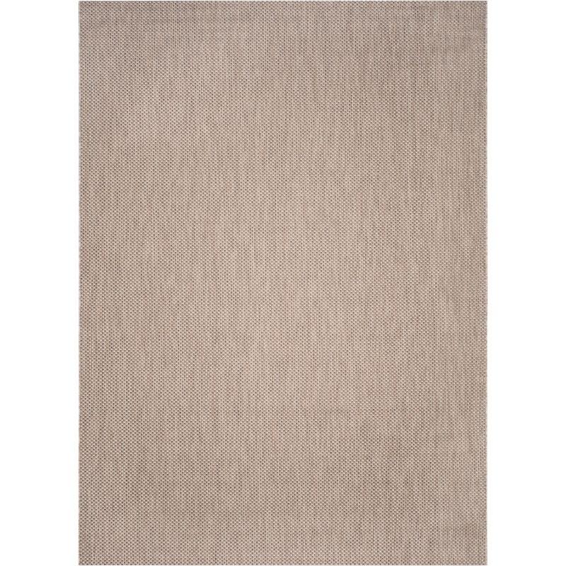 Beige and Brown Synthetic Rectangular Easy-Care Area Rug, 8' x 11'