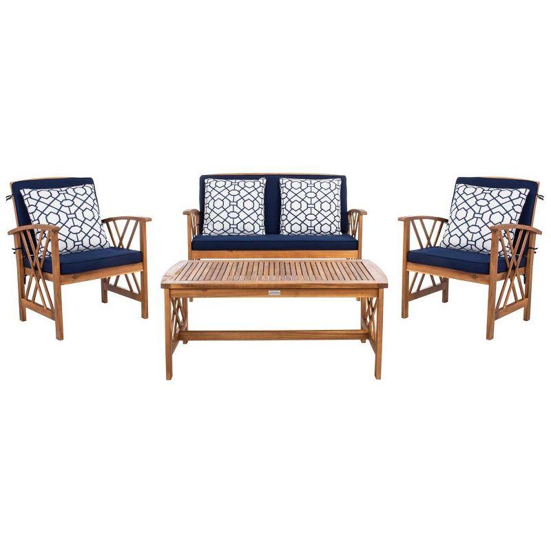 Fontana 4 Piece Patio Outdoor Conversation Set  - Safavieh