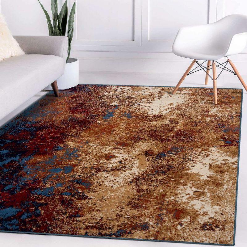 Luxe Weavers Modern Splatter Abstract Area Rug, Blue 6x9