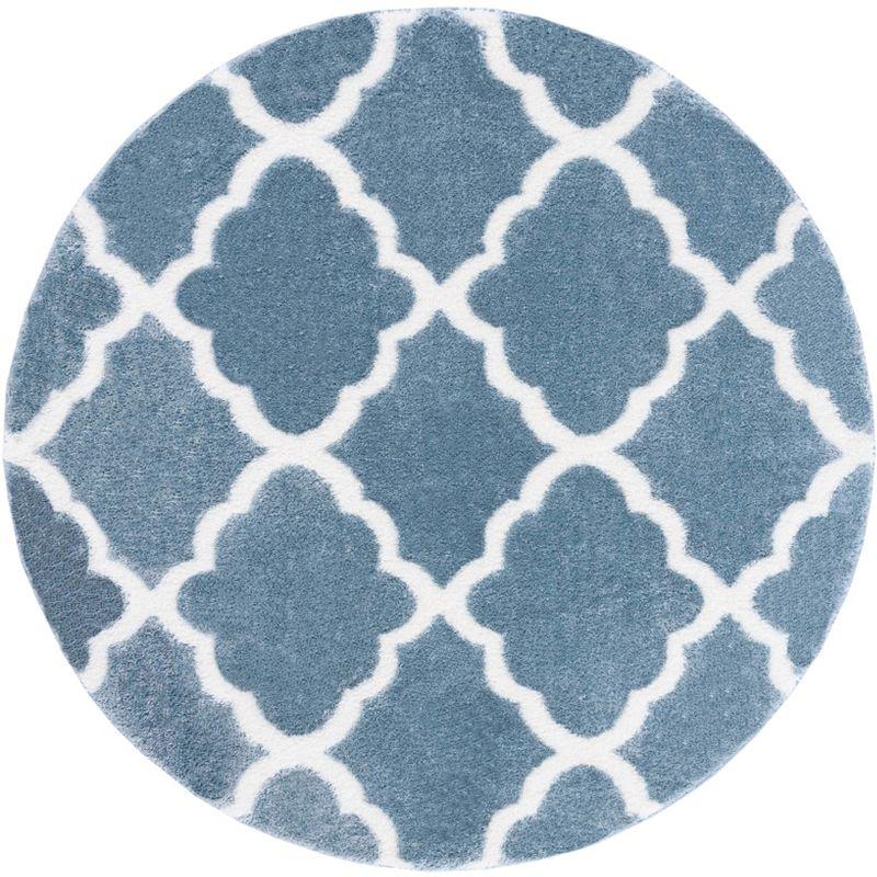 Tahoe Shag THO675 Power Loomed Area Rug - Blue/White - 6'7" round - Safavieh.