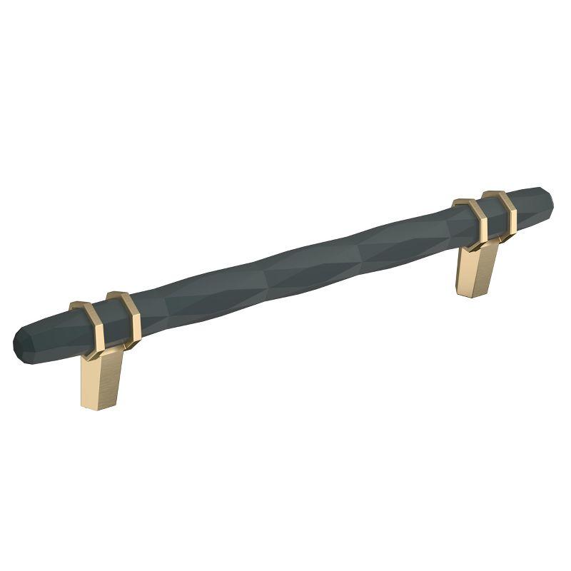 Modern Matte Black Bronze and Gold Cabinet Bar Pull