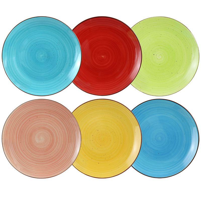 Elama Sebastian 24 Piece Double Bowl Stoneware Dinnerware Set in Assorted Colors