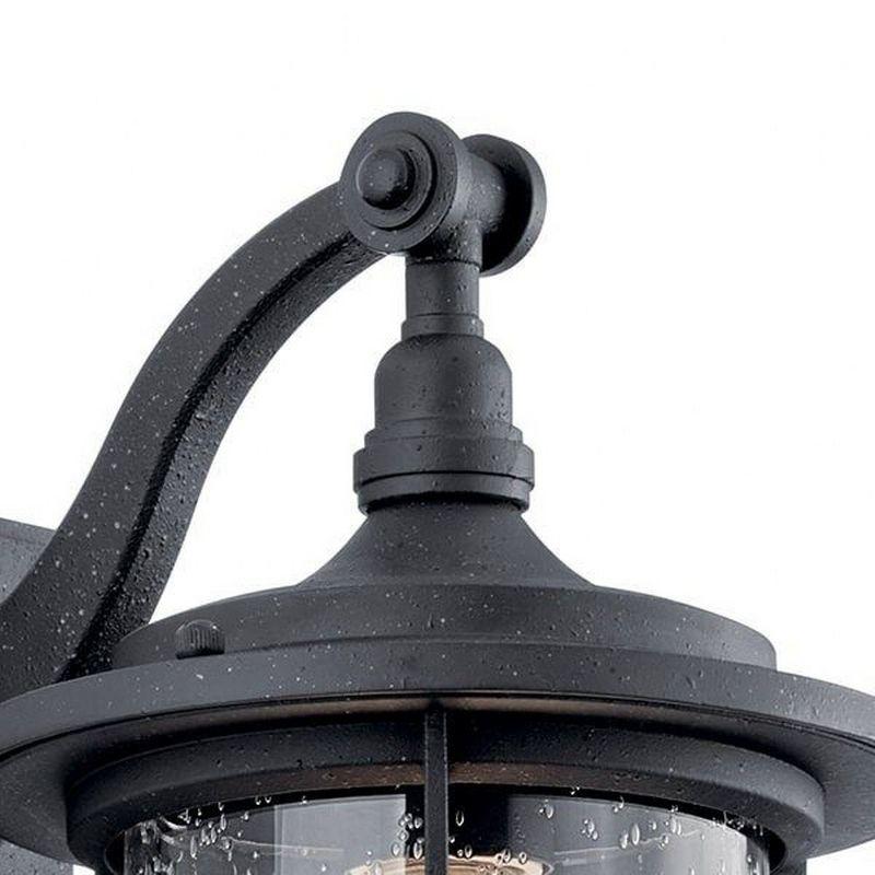 Royal Marine 13.25" 1 Light Outdoor Wall Light with Clear Seeded Glass in Distressed Black