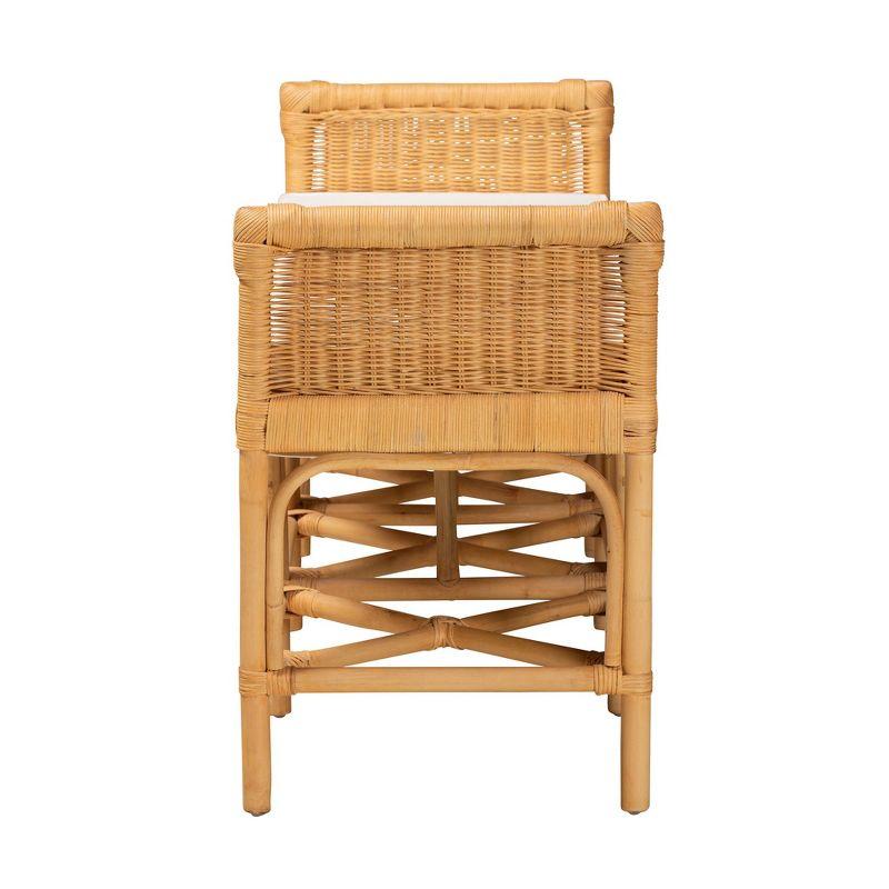 bali & pari Nairi Modern Bohemian Natural Brown Rattan Bench