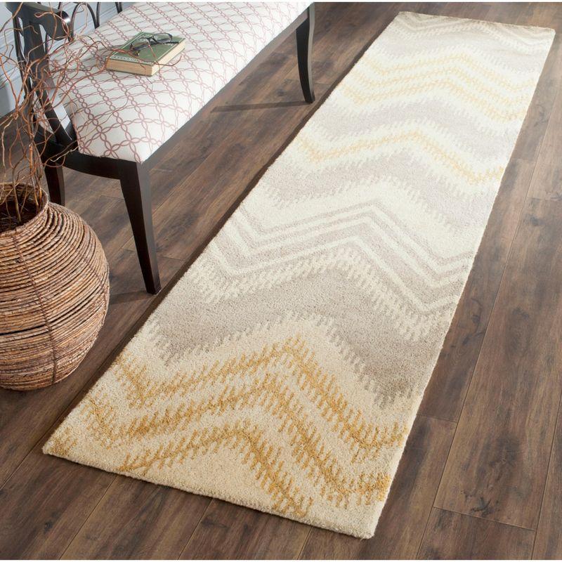 Capri Gray and Gold Hand-Tufted Wool Runner Rug