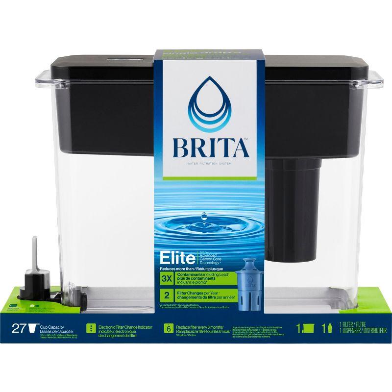 Brita Extra Large 27-Cup UltraMax Filtered Water Dispenser with Filter - Jet Black