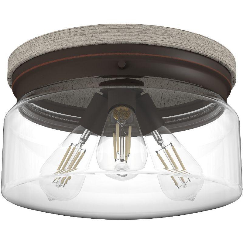 Hunter Fan Hunter Devon Park Onyx Bengal And Barnwood 3 Light Flush Mount Ceiling Light Fixture