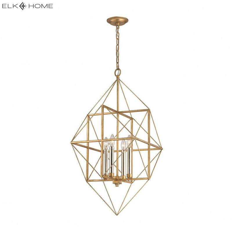 Elk Home Connexions 4 - Light Pendant in  Antique Gold Leaf