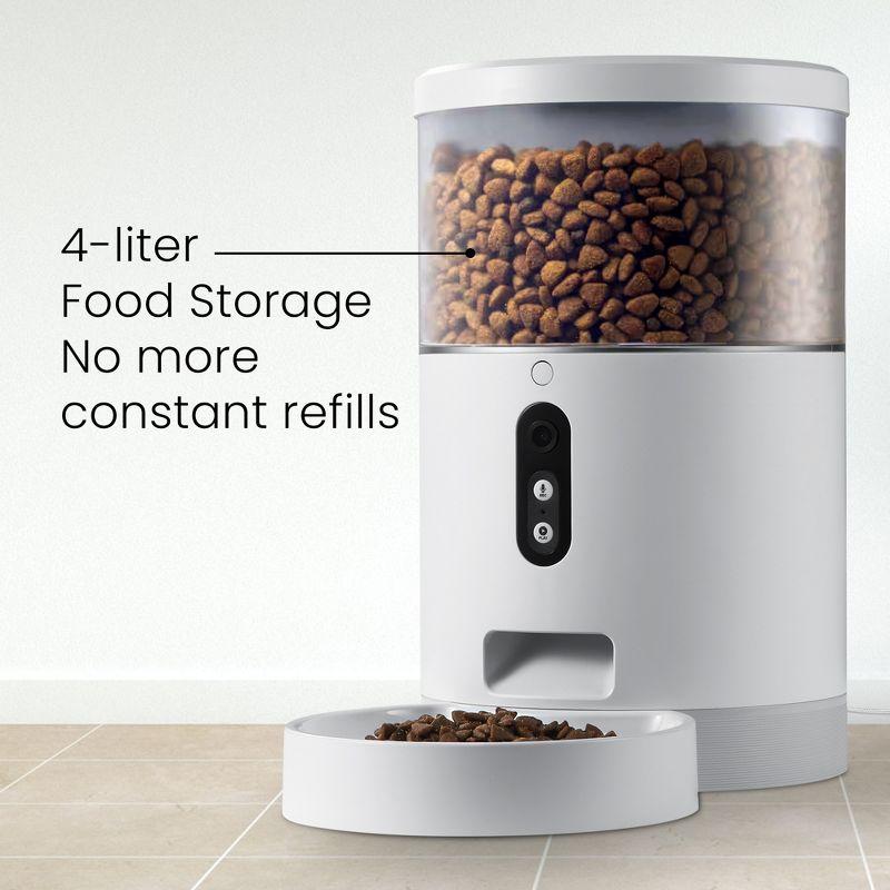 HOM Smart Pet Feeder - Automatic Cat Feeder and Dog Feeder with Portion Control and Programmable Feeding Time (4L)