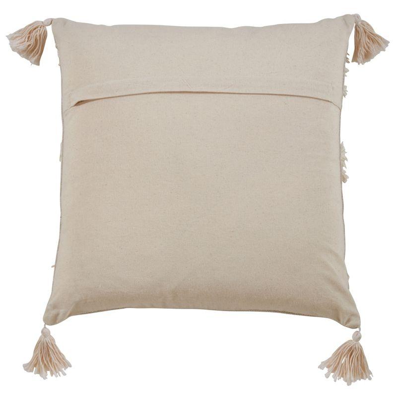 Saro Lifestyle Tri-Line Frayed  Decorative Pillow Cover