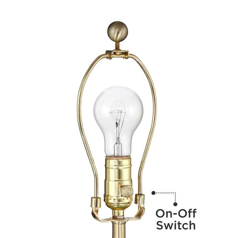 360 Lighting Gordy Modern Accent Table Lamps 20 1/2" High Set of 2 Ribbed Green Ceramic Oatmeal Fabric Drum Shade for Bedroom Living Room Nightstand