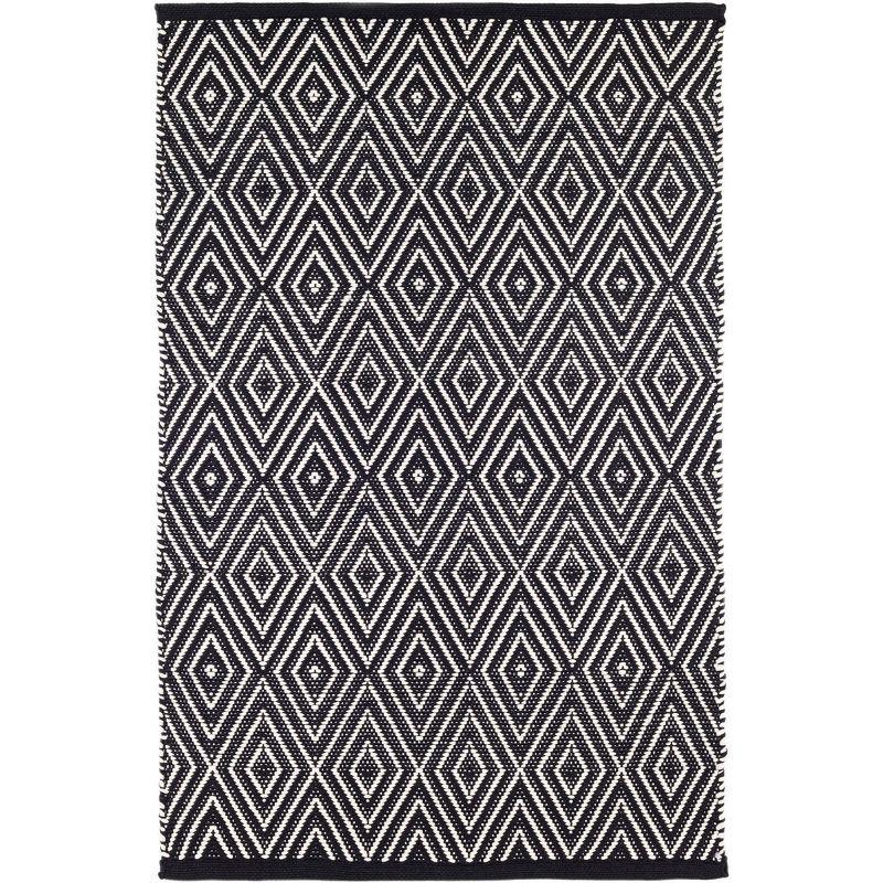 Diamond Black/Ivory Handwoven Indoor/Outdoor Rug