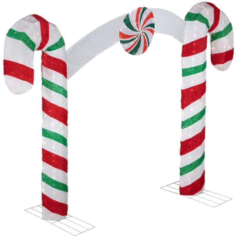 Northlight Seasonal 7' Lighted Double Candy Cane Archway Outdoor Christmas Decoration