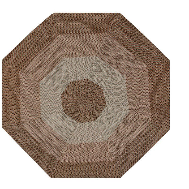 48" Straw Solid Reversible Braided Octagonal Rug