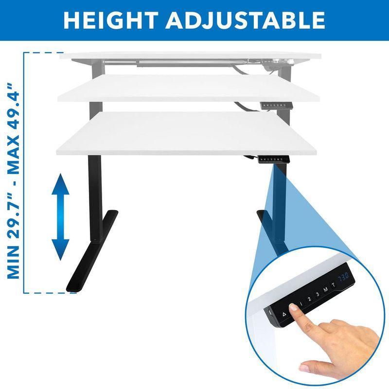 Mount-It! Height Adjustable Hand Crank Sit-Stand Desk Frame w/ Extra-Wide Tabletop | Multiple Colors