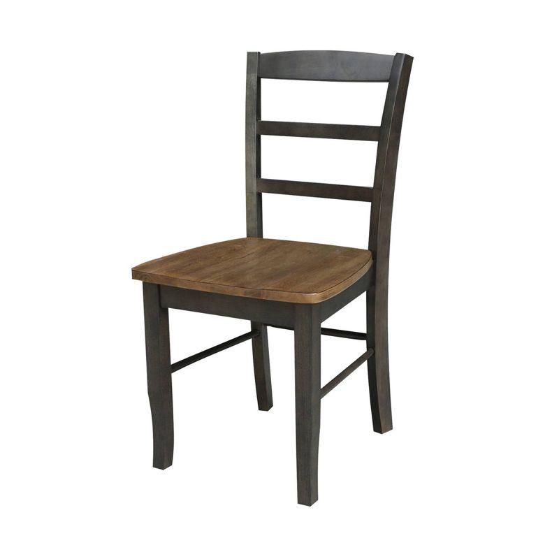 Set of 2 Hickory Washed Coal High Ladderback Side Chairs