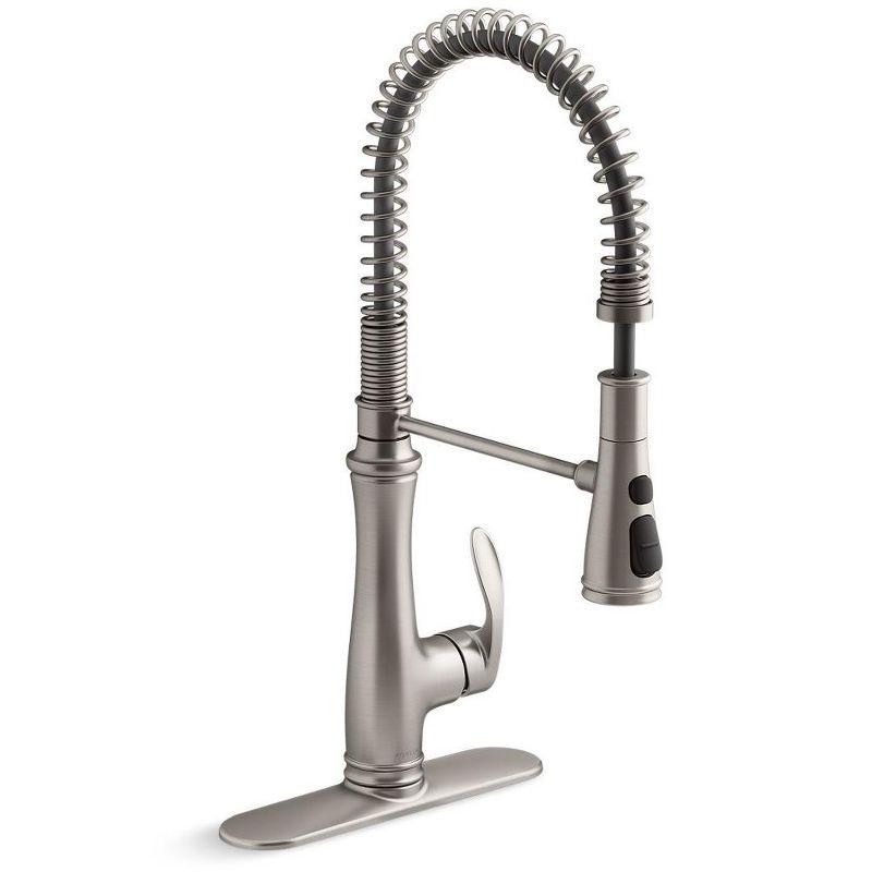 Kohler Bellera Single Handle Semi-Professional Pre-Rinse Kitchen Faucet with Three-Function Pull Down Sprayer