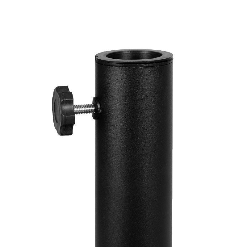 Emma and Oliver Universal Black Cement Patio Umbrella Base - Weatherproof - 19.25" Diameter