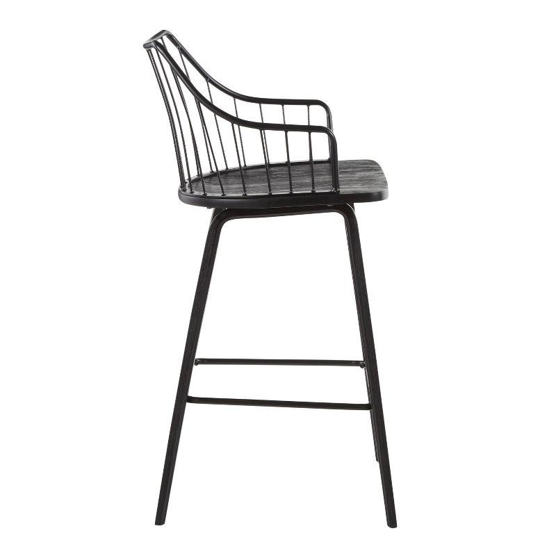 Winston Black Wood and Metal Swivel Counter Stool