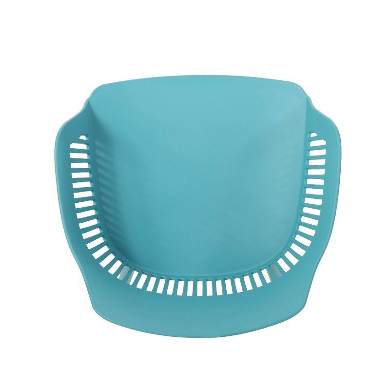 Dahlia 2pk Resin Modern Dining Chair - Teal - Christopher Knight Home: Weather-Resistant, for Outdoor Use