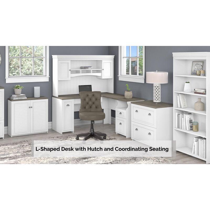 Fairview Small Storage Cabinet with Doors Black - Bush Furniture: Antique Pewter Hardware, Adjustable Shelves