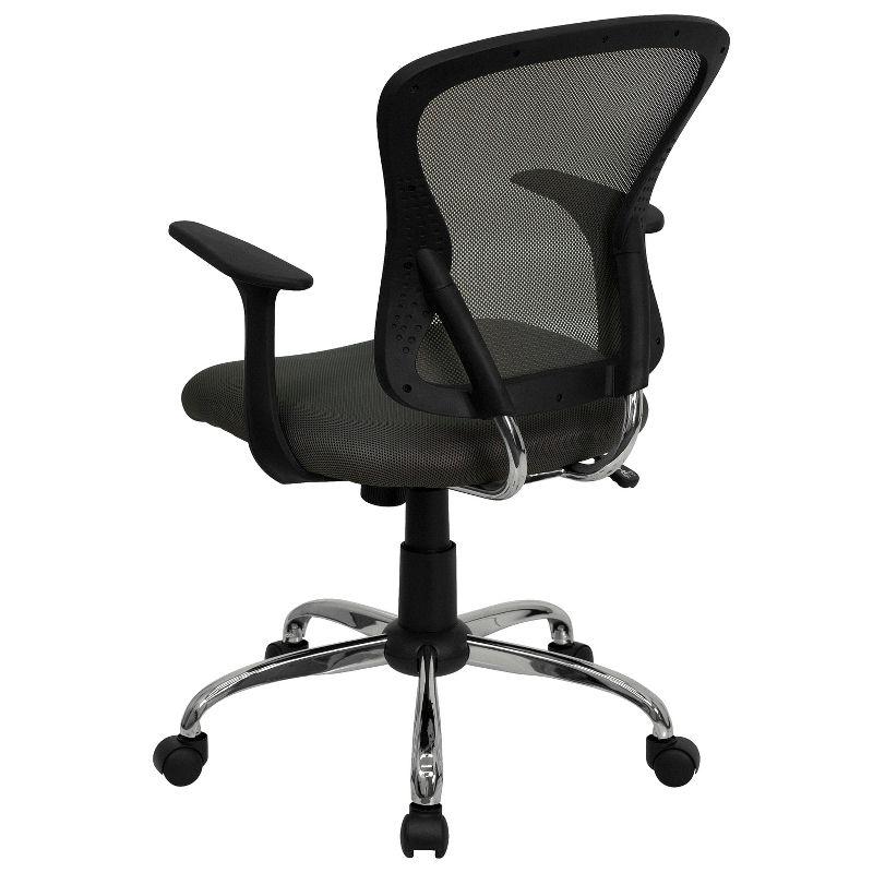 Modern Dark Gray Mesh Swivel Task Chair with Chrome Base