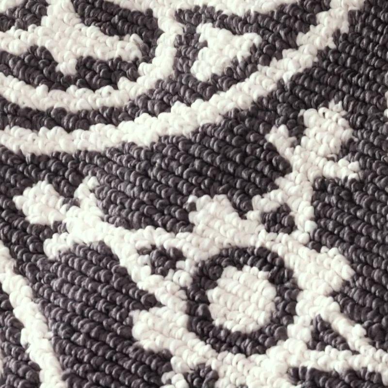 4'X5'6" Washable Medallion Tufted And Hooked Accent Rug Gray - Threshold™: Skid-Resistant, Low Pile, OEKO-TEX Certified