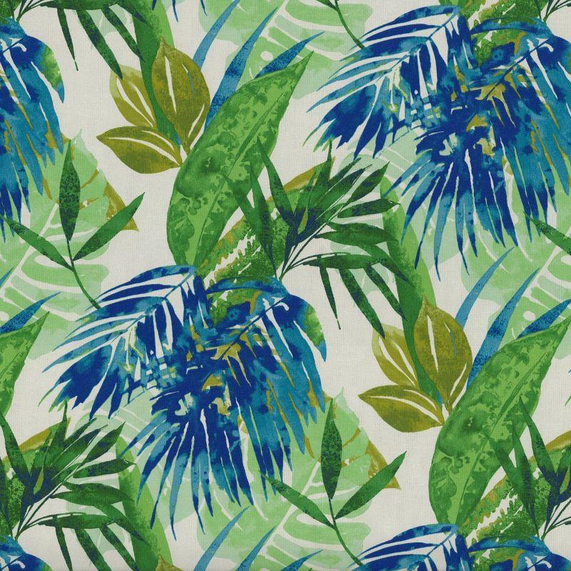 Tropical Breeze Blue/Green Leafy Wicker Chair Cushion Set