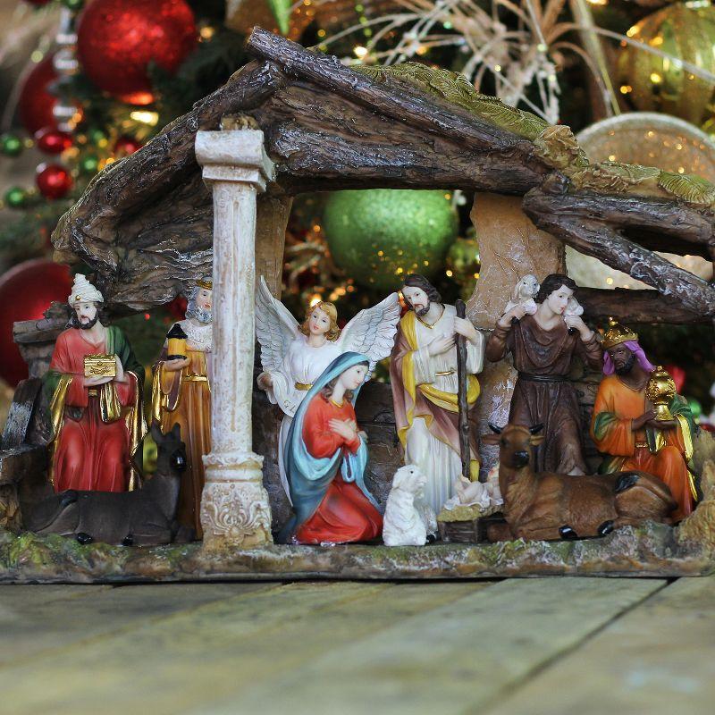 18" Traditional Religious Christmas Nativity with Stable House Decoration