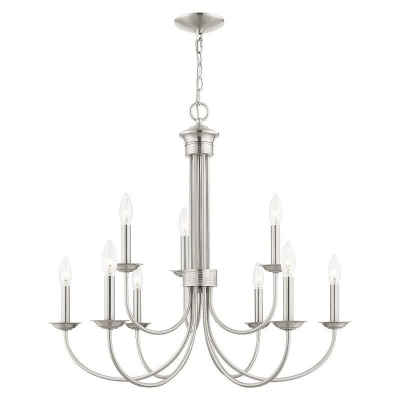 Livex Lighting Estate 9 - Light Chandelier in  Brushed Nickel