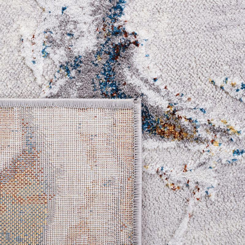 Amelia ALA293 Power Loomed Indoor Area Rug - Grey/Blue Gold - 4'5"x6'5" - Safavieh