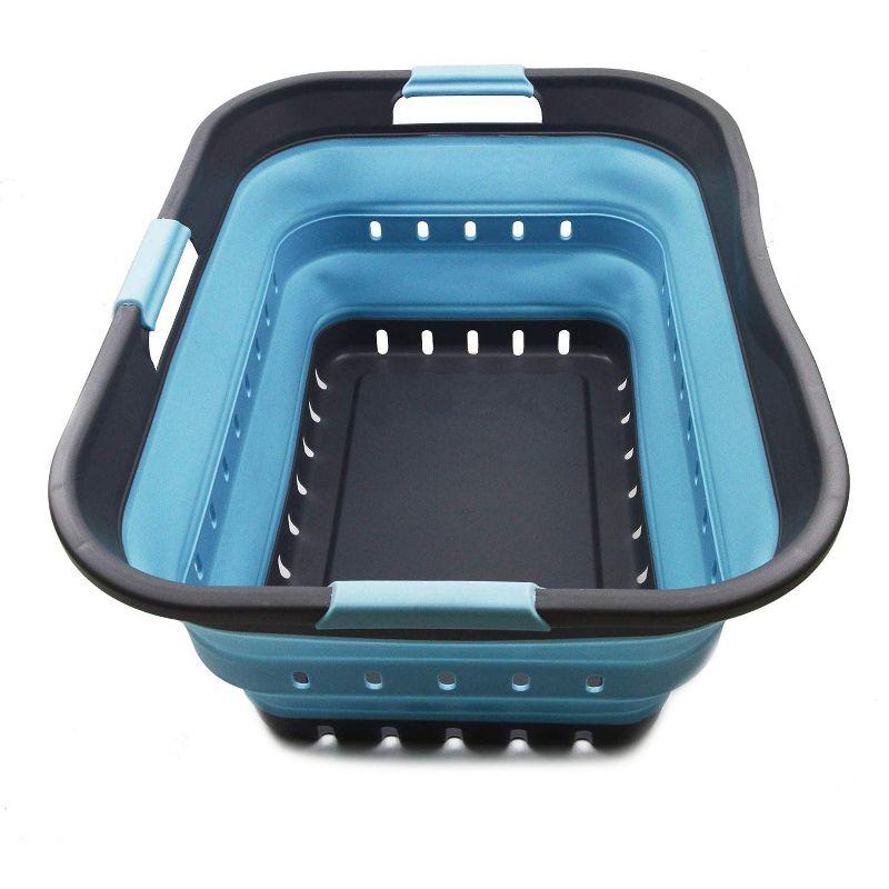 SAMMART 42L (11 gallon) Collapsible Plastic Laundry Basket, Grey/Sea Angel