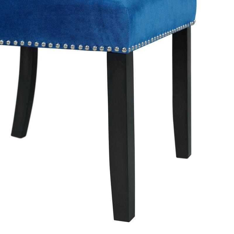 Set of 2 Celine Velvet Side Chair Blue - Picket House Furnishings: Upholstered, Nailhead Trim, Rubberwood Legs