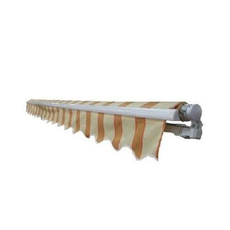 Motorized Retractable White Frame Patio Awning