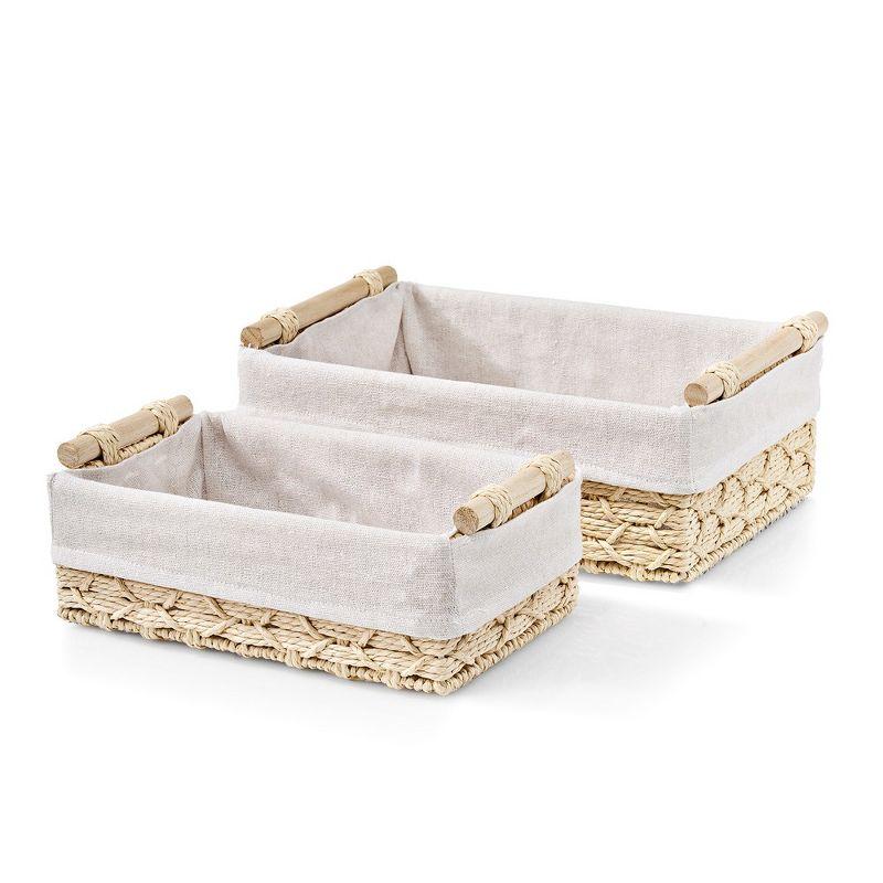 Sorbus Handmade Storage Paper Rope Baskets 2 Pack
