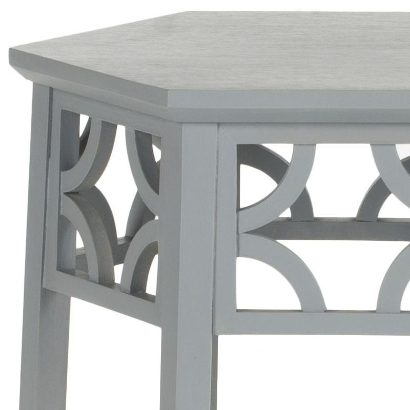 Connor Hexagon End Table - AMH4602C - Pearl Blue Grey - Safavieh Couture