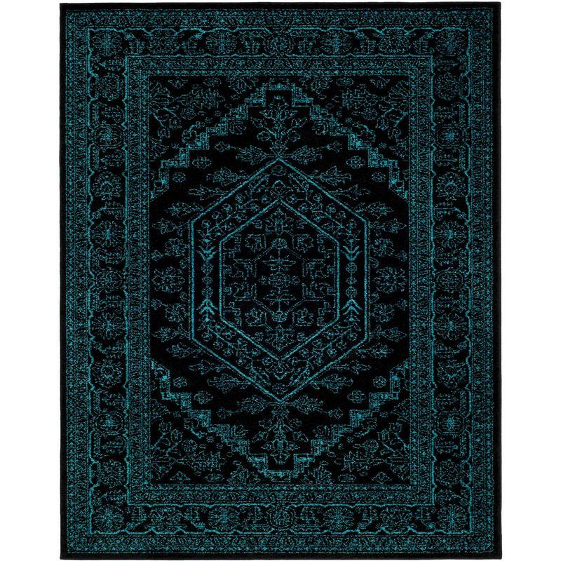 Adirondack ADR108 Power Loomed Area Rug - Black/Teal - 8'x10' - Safavieh.