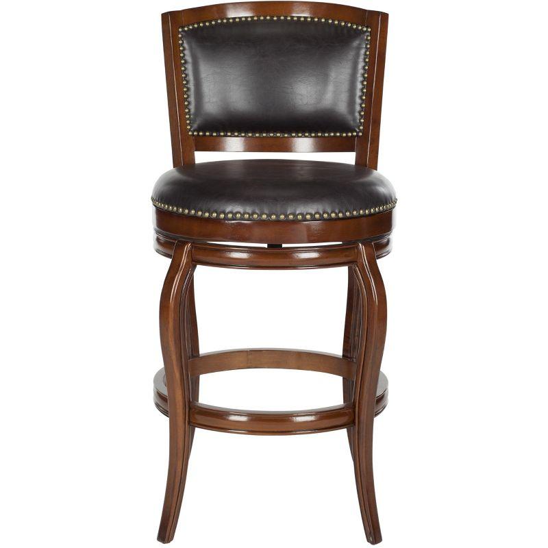 Pasquale Swivel Bar Stool - FOX7011 - Walnut/Brown - Safavieh Couture