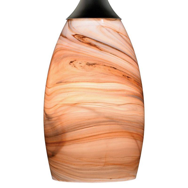 Celeste Wave Toffee Swirl 4.75" Mini Globe Pendant in Oil Rubbed Bronze