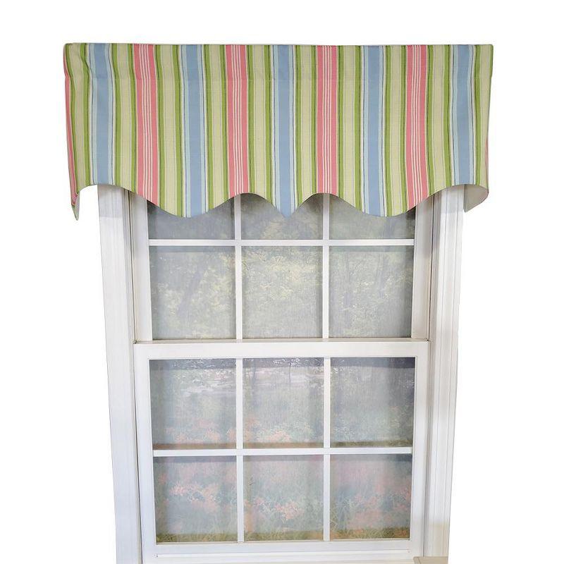 Striped Pointed 50'' W Window Valance Multi