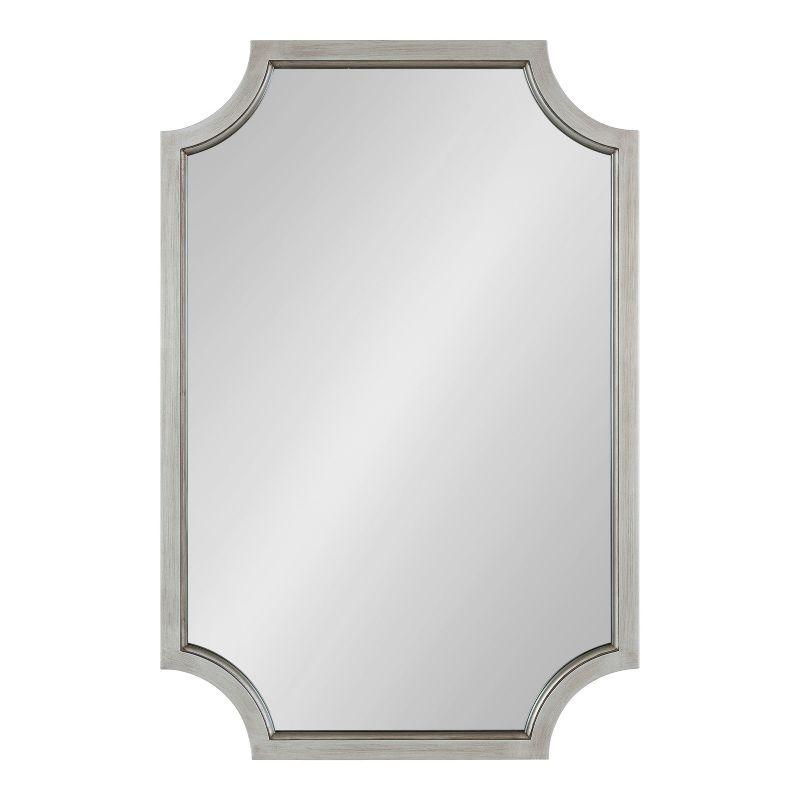 Kate and Laurel Hogan Scalloped MDF Scallop Mirror, 24x36, Silver