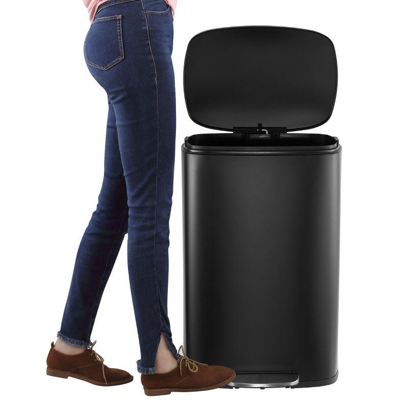 happimess Connor Rectangular 13-Gallon Trash Can with Soft-Close Lid and FREE Mini Trash Can